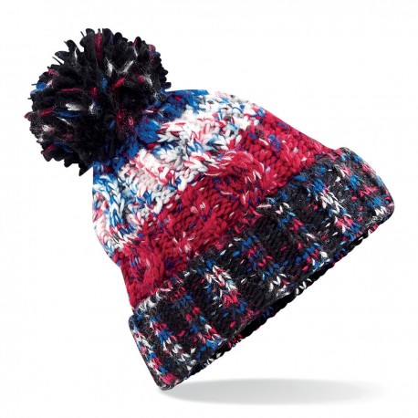 Cappello BEECHFIELD B486 D Unisex Corkscrew Pom Pom Beanie 100% acrilico