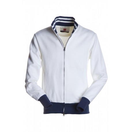 Felpa BROOKLYN PAYPER uomo SBS full zip doppio cursore con dettagli in contrasto garzata 300gr