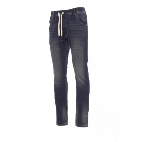 Pantalone DENIM LOS ANGELES PAYPER uomo taglio classico con elastico in vita denim stretch french terry 9oz