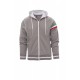 Felpa NEVADA PAYPER uomo tricolore giromanica full zip con cappuccio e dettaglio bandiere dry-tech garzata 240gr