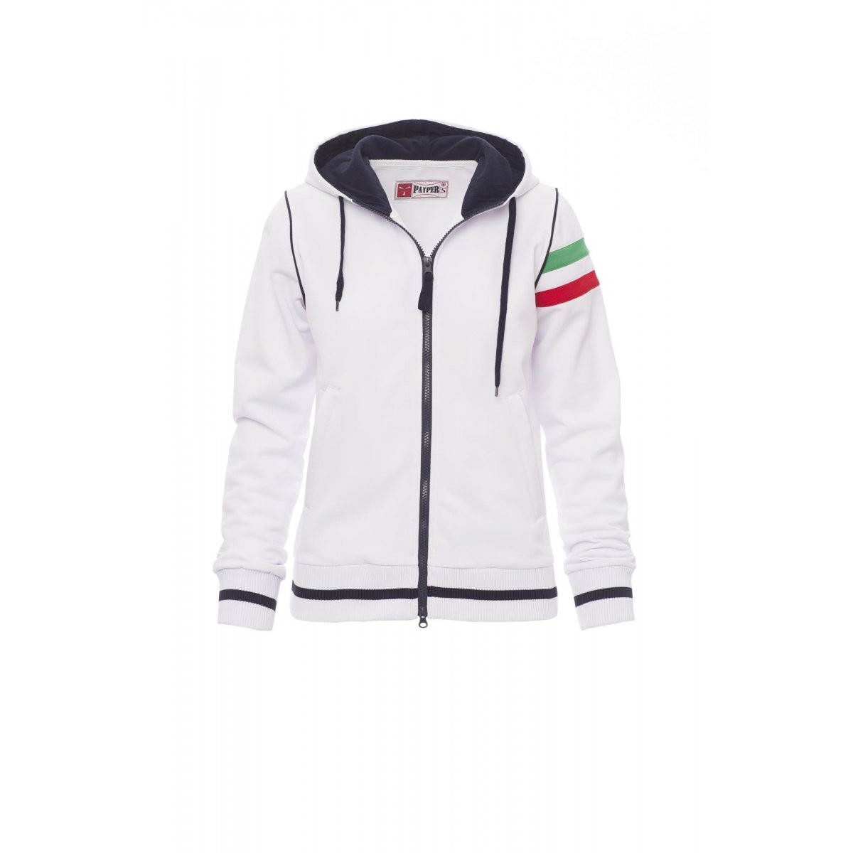 Felpa kansas PAYPER donna tricolore giromanica full zip con