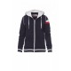 Felpa kansas PAYPER donna tricolore giromanica full zip con cappuccio e dettaglio bandiere dry-tech garzata 240gr