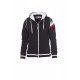 Felpa kansas PAYPER donna tricolore giromanica full zip con cappuccio e dettaglio bandiere dry-tech garzata 240gr