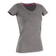 T-SHIRT STEDMAN ST9710 ELASTICIZZATA COTONE SCOLLO A V DONNA MANICA CORTA MODA