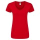 T-Shirt FRUIT OF THE LOOM FR614440 Donna LADIES 150 V-NECK T 100% COT Manica corta,Setin