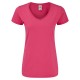 T-Shirt FRUIT OF THE LOOM FR614440 Donna LADIES 150 V-NECK T 100% COT Manica corta,Setin