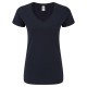 T-Shirt FRUIT OF THE LOOM FR614440 Donna LADIES 150 V-NECK T 100% COT Manica corta,Setin
