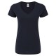 T-Shirt FRUIT OF THE LOOM FR614440 Donna LADIES 150 V-NECK T 100% COT Manica corta,Setin