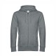 Felpa B&C BCWU03K Uomo KING ZIPPED HOOD 80%C 20%P Manica lunga,Setin