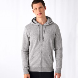 Felpa B&C BCWU35B Uomo ORG ZIPPED HOOD 80%C 20%P Manica lunga,Setin