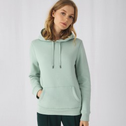 Felpa B&C BCWW02Q Donna QUEEN HOODED 80%C 20%P Manica lunga,Setin