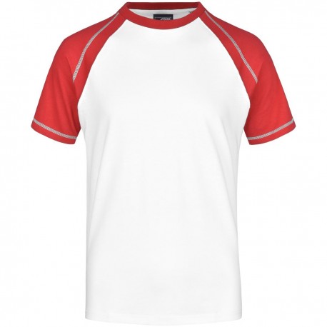 T-Shirt JAMES & NICHOLSON JN010 Uomo MEN RAGLAN-T 100%C J&N Manica corta,Raglan