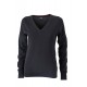 Maglieria JAMES & NICHOLSON JN658 Donna LADIES V-NECK PULLOVER 100%C Manica lunga