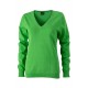 Maglieria JAMES & NICHOLSON JN658 Donna LADIES V-NECK PULLOVER 100%C Manica lunga