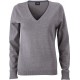 Maglieria JAMES & NICHOLSON JN658 Donna LADIES V-NECK PULLOVER 100%C Manica lunga