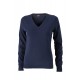 Maglieria JAMES & NICHOLSON JN658 Donna LADIES V-NECK PULLOVER 100%C Manica lunga
