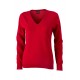 Maglieria JAMES & NICHOLSON JN658 Donna LADIES V-NECK PULLOVER 100%C Manica lunga