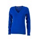 Maglieria JAMES & NICHOLSON JN658 Donna LADIES V-NECK PULLOVER 100%C Manica lunga