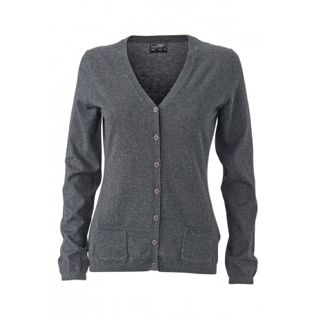 Maglieria JAMES & NICHOLSON JN667 Donna Ladies' Cardigan 70%C 25%S 5%C Manica lunga