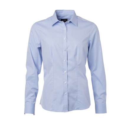 Camicia JAMES & NICHOLSON JN689 Donna W Shirt LS Heringbone 84%C16%P Manica lunga