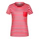 T-Shirt JAMES & NICHOLSON JN8027 Donna Ladies' T-Shirt Striped 100%OC Manica corta,Setin