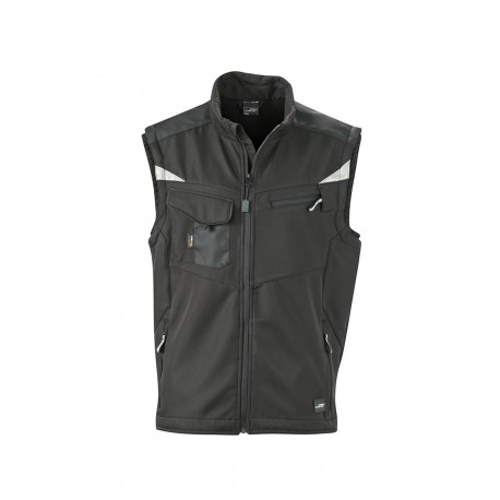 Soft shell JAMES & NICHOLSON JN845 Uomo Workwear Softshell Vest 100%P 