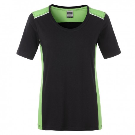 T-Shirt JAMES & NICHOLSON JN859 Donna W Workwear T Level 2 50%C 50%P Manica corta,Setin