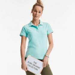 Polo RUSSELL EUROPE JE508F Donna Ladies' Pure Organic Polo100%C Manica corta