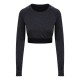 T-Shirt AWDIS JUST COOL JC039 Donna Long Sleeve Crop T 92%P8%E Manica lunga,Raglan