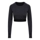 T-Shirt AWDIS JUST COOL JC039 Donna Long Sleeve Crop T 92%P8%E Manica lunga,Raglan