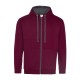Felpa AWDIS JUST HOODS JH053 Unisex VARSITY ZOODIE 80%C. 20%P. Manica lunga,Setin