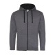Felpa AWDIS JUST HOODS JH053 Unisex VARSITY ZOODIE 80%C. 20%P. Manica lunga,Setin