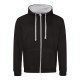 Felpa AWDIS JUST HOODS JH053 Unisex VARSITY ZOODIE 80%C. 20%P. Manica lunga,Setin