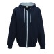 Felpa AWDIS JUST HOODS JH053 Unisex VARSITY ZOODIE 80%C. 20%P. Manica lunga,Setin