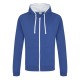 Felpa AWDIS JUST HOODS JH053 Unisex VARSITY ZOODIE 80%C. 20%P. Manica lunga,Setin