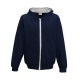 Felpa AWDIS JUST HOODS JH053J Bambino KIDS VARSITY ZOODIE 80%C 20%P Manica lunga,Setin