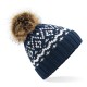 Cappello BEECHFIELD B411 Unisex Fair Isle Pop Pom Beanie100%A 