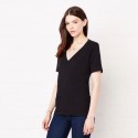 T-Shirt BELLA+CANVAS BE6035 Donna WOMEN JERSEY V-NECK TEE 100% C Manica corta,Setin