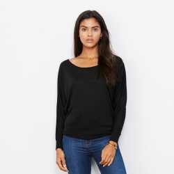 T-Shirt BELLA+CANVAS BE8850 Donna FLOWY LONG SLEEVE 65% P 35% V Manica lunga,Setin