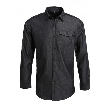 Camicia PREMIER PR222 Uomo Men Jeans St.Denim Shirt100%C Manica lunga