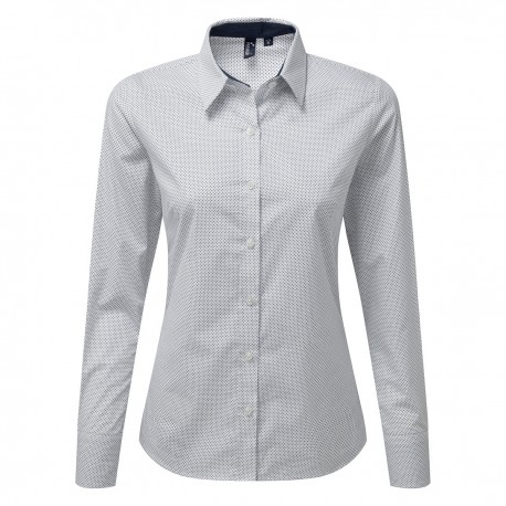 Camicia PREMIER PR359 Donna W Denim-Pindot LS Shirt 100%C Manica lunga