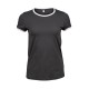 T-Shirt TEE JAYS TJ5071 Donna Ladies Ringer Tee 100%C Manica corta,Setin