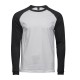 T-Shirt TEE JAYS TJ5072 Uomo Baseball Tee 100%C Manica lunga,Raglan