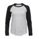 T-Shirt TEE JAYS TJ5073 Donna Ladies Baseball Tee 100%C Manica lunga,Raglan