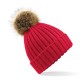 Cuffia BEECHFIELD B412 U cappello unisex Fur Pom Pom Chunky Bean 100% acrilico