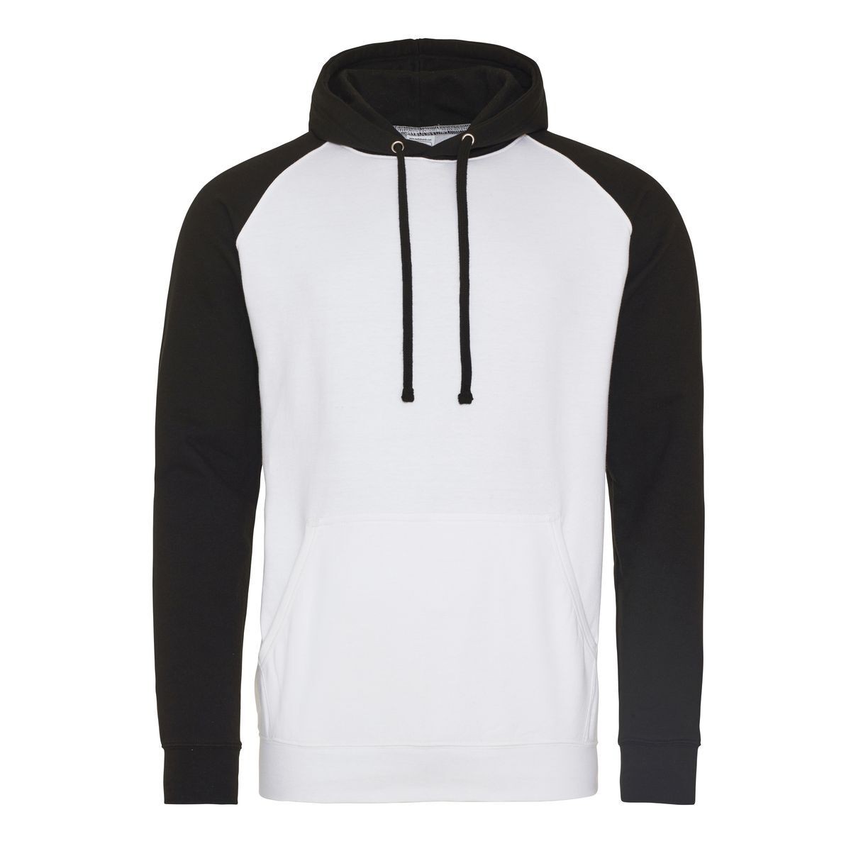 AWDIS FELPA CON CAPPUCCIO BASEBALL HOODIE 80 POLIESTERE 20 COTONE MANICHE LUNGHE UOMO PASSANTE PER CUFFIE