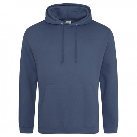 AWDIS FELPA UOMO CON CAPPUCCIO JUST .COLLEGE HOODIE 80%COTONE 20%POLIESTERE PASSANTE PER CUFFIE MANICHE LUNGHE UOMO