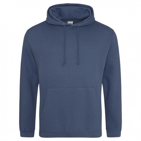 AWDIS FELPA UOMO CON CAPPUCCIO JUST .COLLEGE HOODIE 80%COTONE 20%POLIESTERE PASSANTE PER CUFFIE MANICHE LUNGHE UOMO