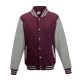 AWDIS FELPA VARSITY JACKET TIPO BASEBALL JH043 MANICHE LUNGHE A CONTRASTO 80%COTONE 20%POLIESTERE