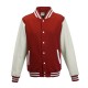 AWDIS FELPA VARSITY JACKET TIPO BASEBALL JH043 MANICHE LUNGHE A CONTRASTO 80%COTONE 20%POLIESTERE